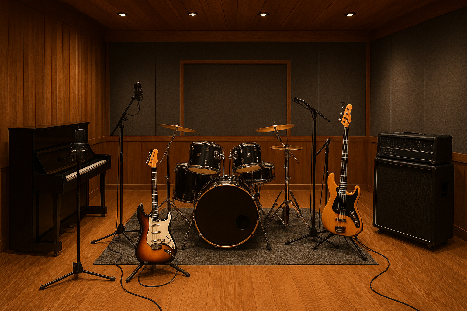Live room with instruments at SwaSa Studios
